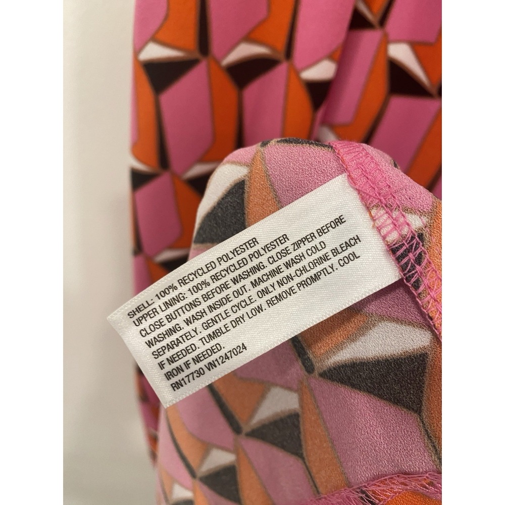 Diane Von Furstenberg Target Dress Pink Retro Modern Geo Mini Dress Size 24 New - Picture 10 of 16